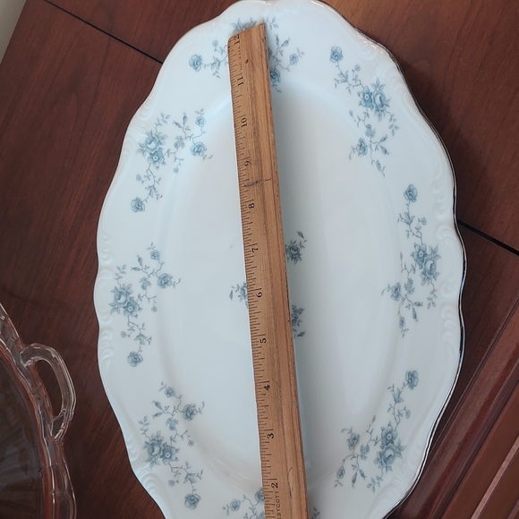 Jonathan Haviland Bavaria Germany Blue Garland 13" platter - Picture 9 of 12